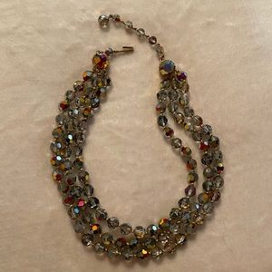 Vintage AB crystal necklace